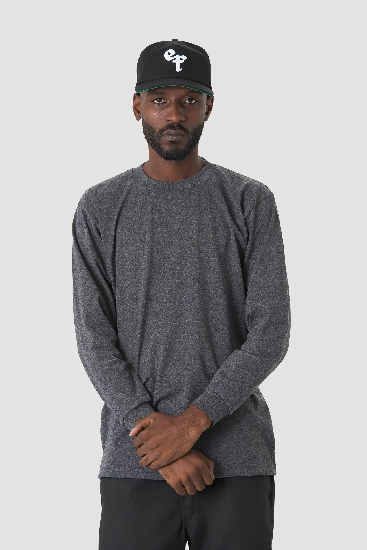 T-shirt ProClub charcoal manches longues – Image 2