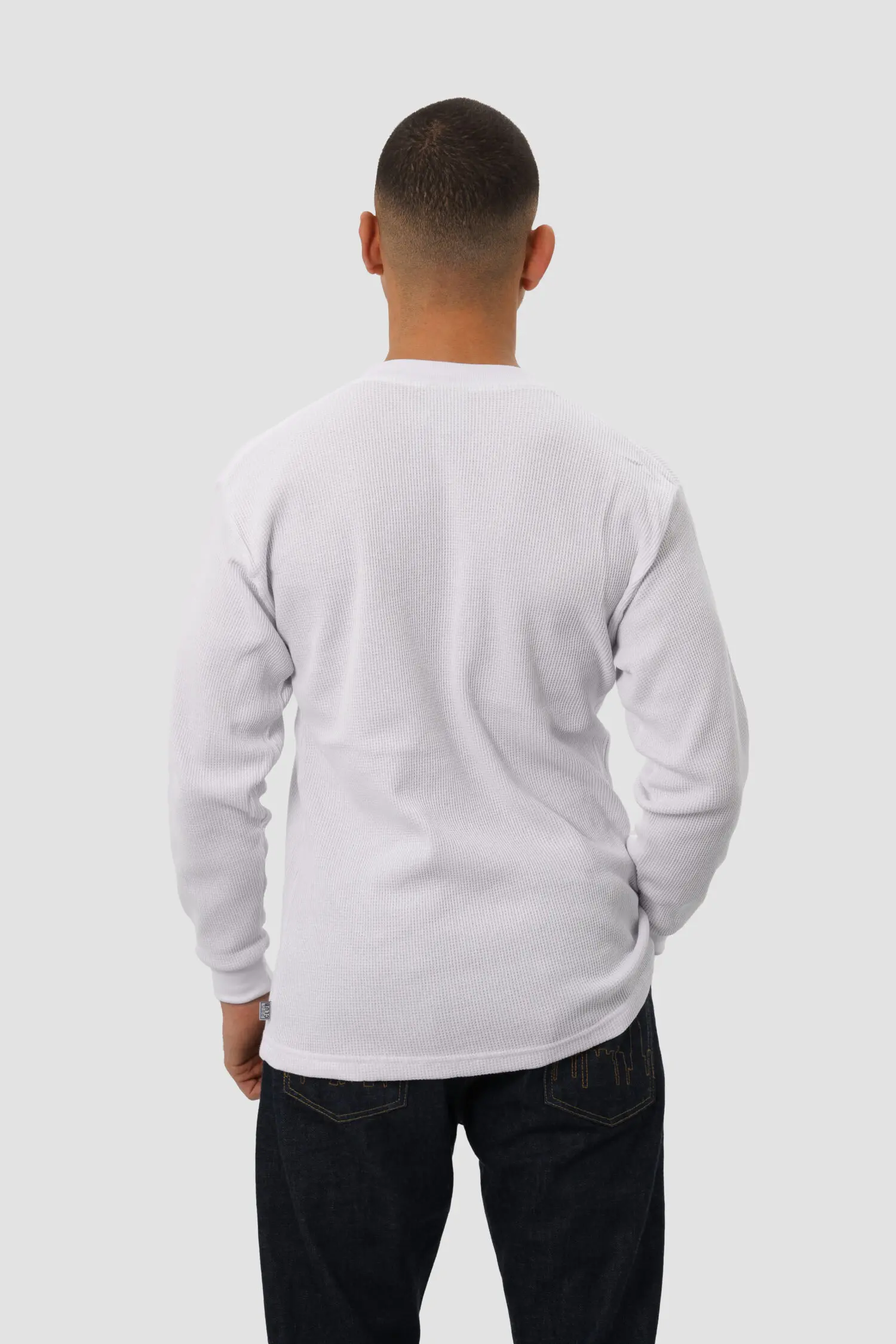 T-shirt ProClub Blanc Waffle Manches Longues – Image 5