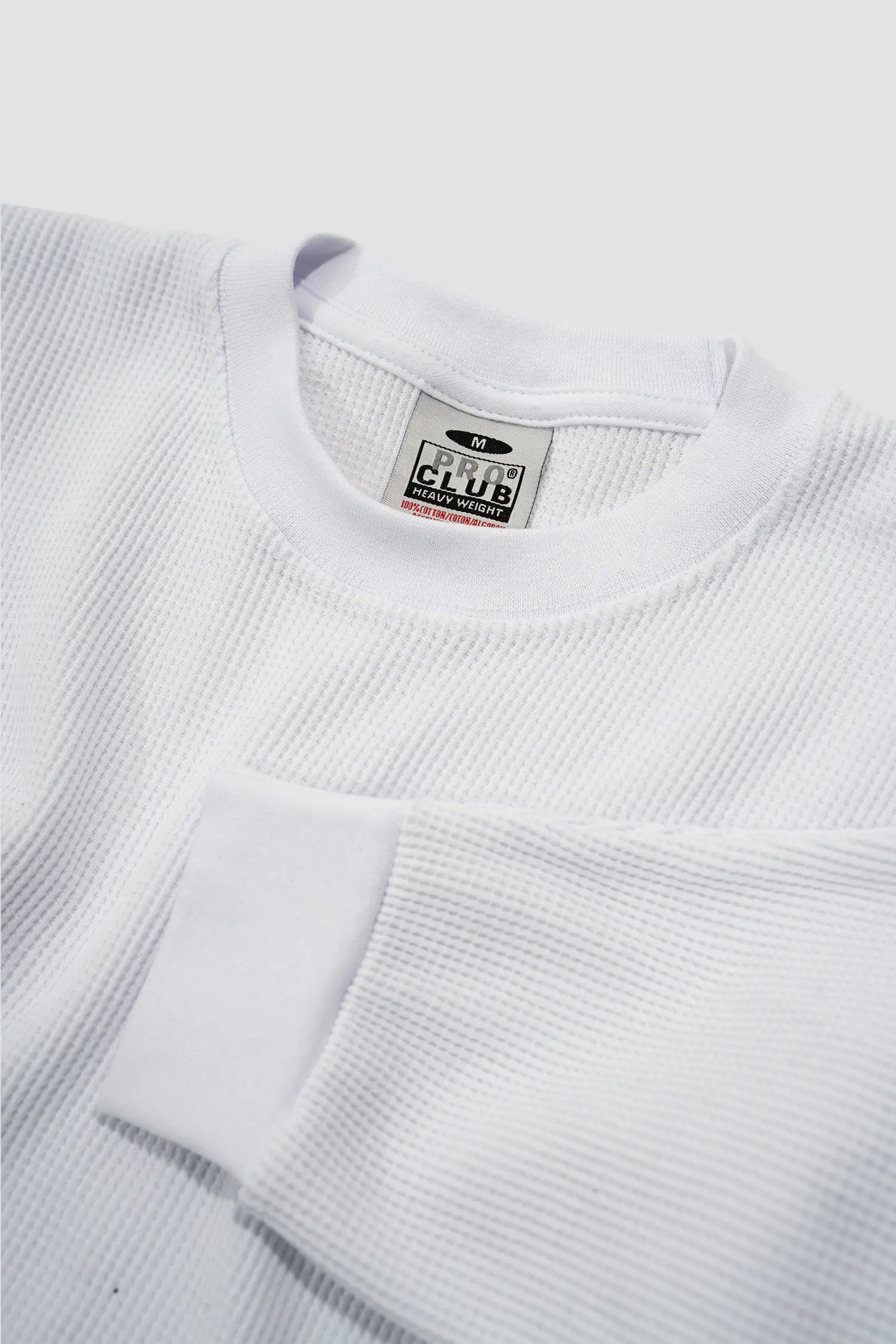 T-shirt ProClub Blanc Waffle Manches Longues – Image 6