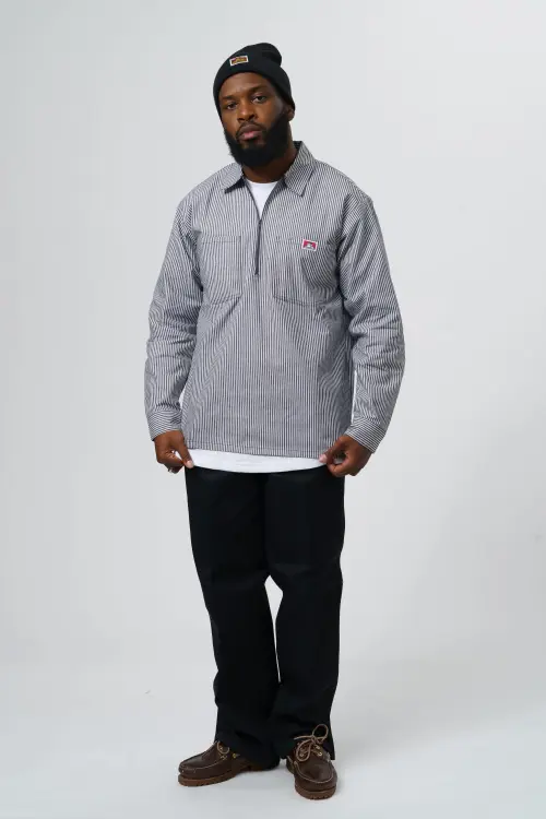 Alternative view of Chemise Ben Davis Black Stripe ½ Zip Manches Longues