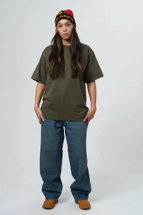 Alternative view of T-shirt ProClub vert olive manches courtes