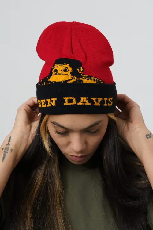 Bonnet Cuffed Knit Logo Ben Davis