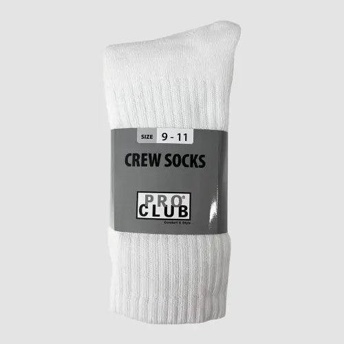 Ceci est un pack de 3 chaussettes épaisses de la marque ProClub et blanches.