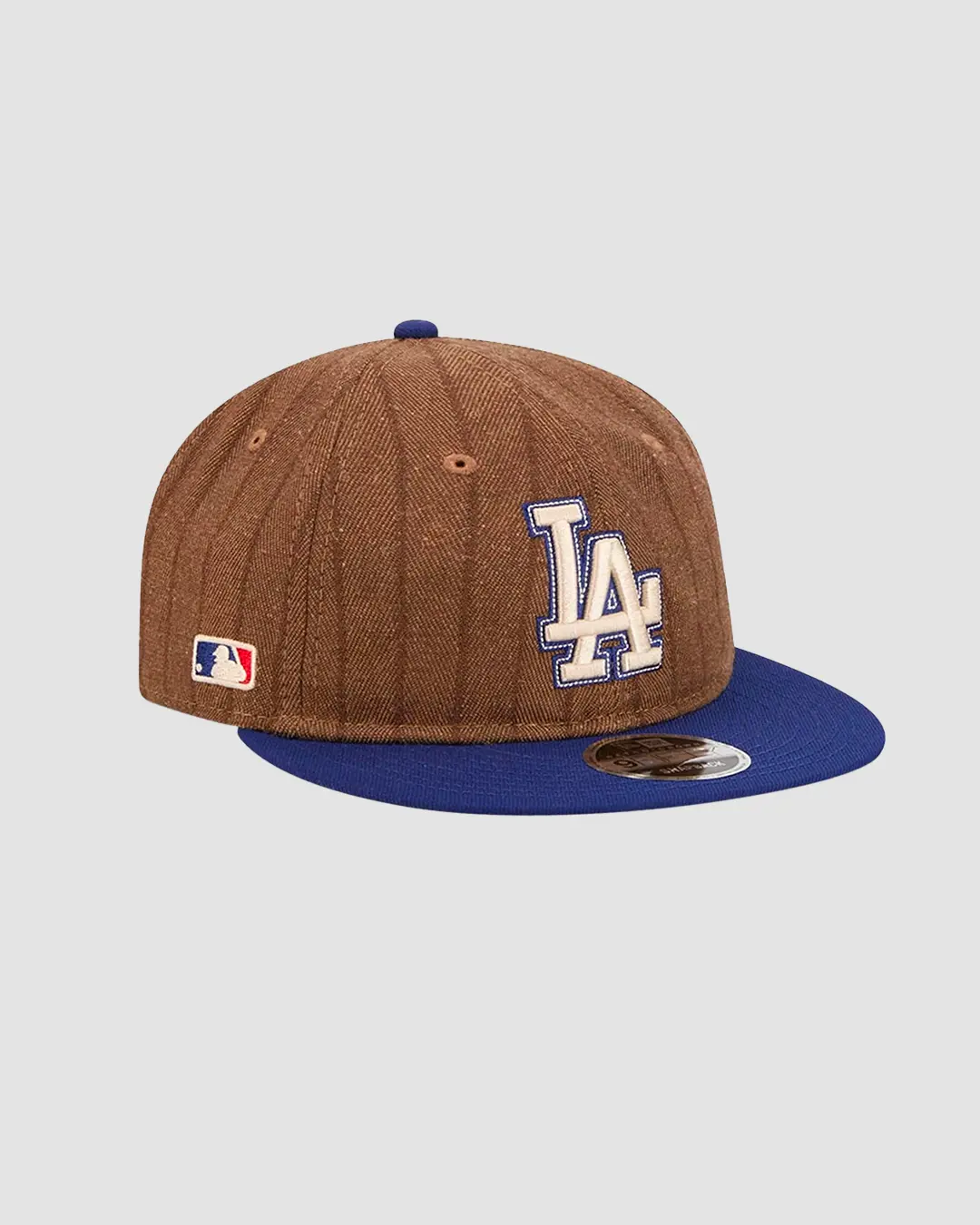 Casquette New Era 9FIFTY Retro Crown Wool Three Looms x MLB LA Dodgers coloris Pinstripe Dark Brown