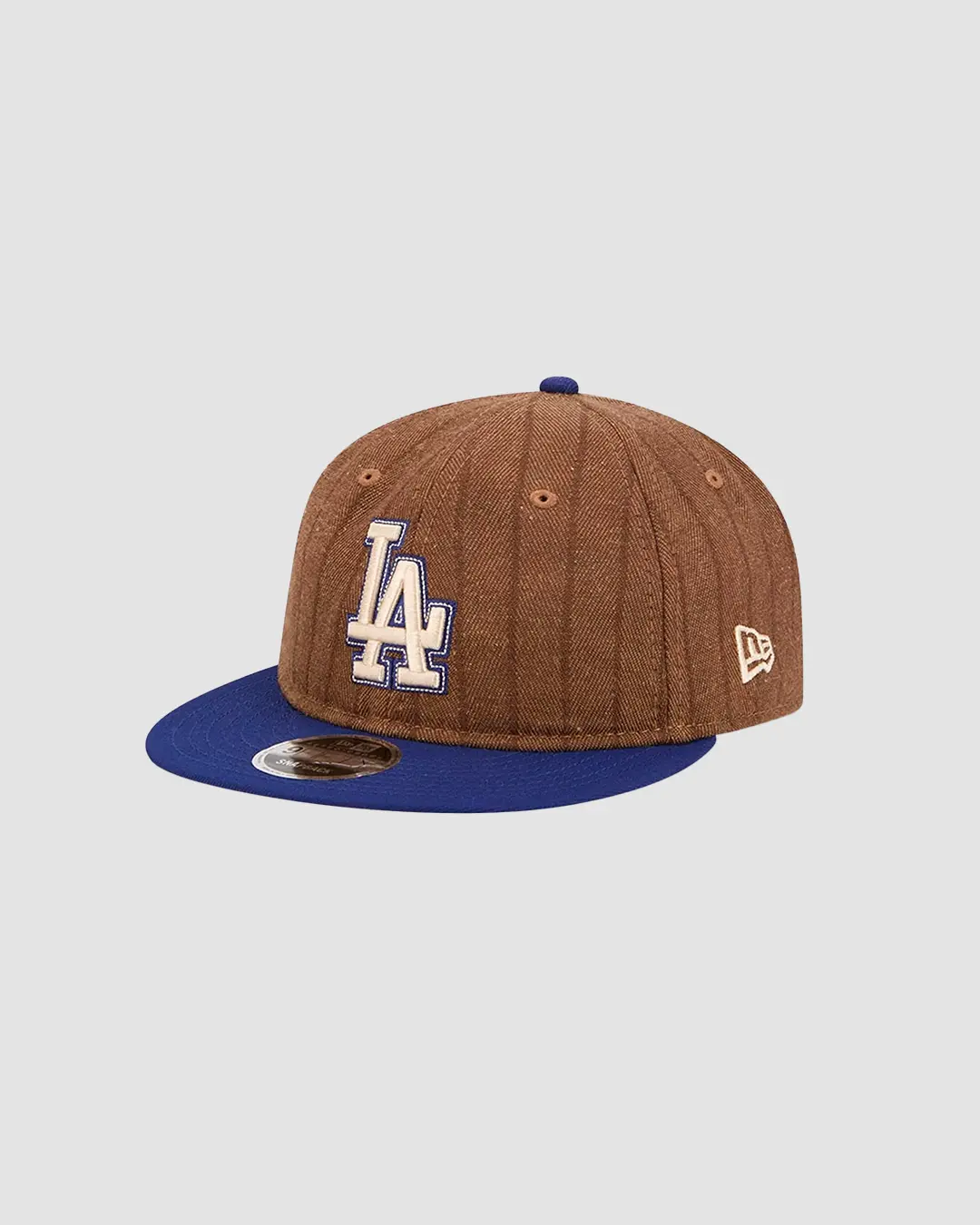 Casquette New Era 9FIFTY Retro Crown Wool Three Looms x MLB LA Dodgers coloris Pinstripe Dark Brown