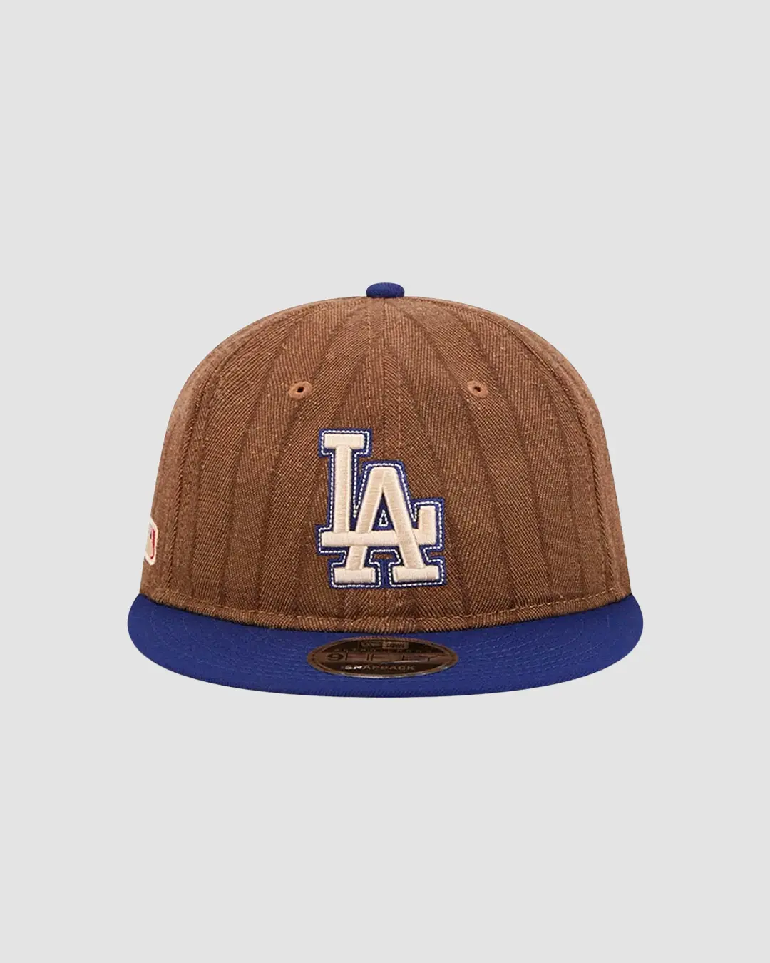 Casquette New Era 9FIFTY Retro Crown Wool Three Looms x MLB LA Dodgers coloris Pinstripe Dark Brown