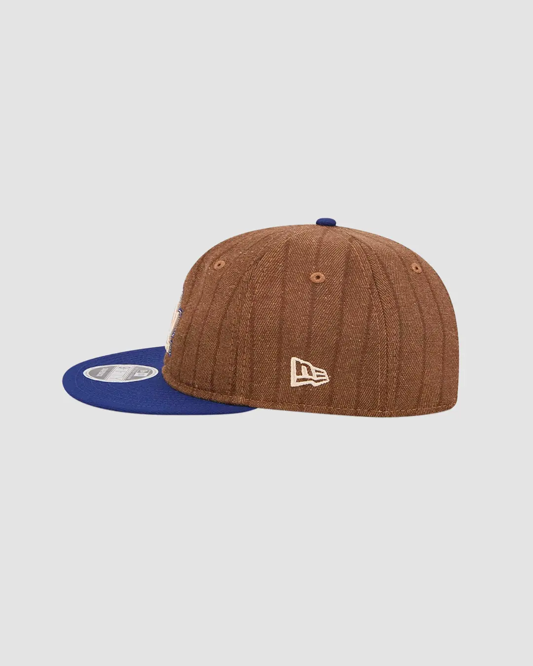 Casquette New Era 9FIFTY Retro Crown Wool Three Looms x MLB LA Dodgers coloris Pinstripe Dark Brown