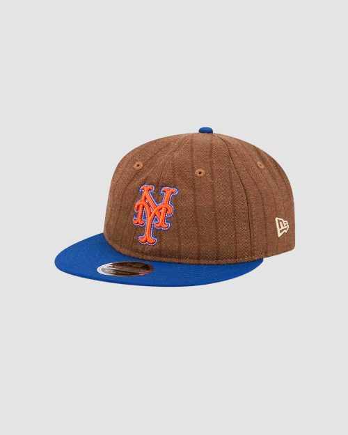 Casquette New Era 9FIFTY Retro Crown Wool Three Looms x MLB New York Mets coloris Pinstripe