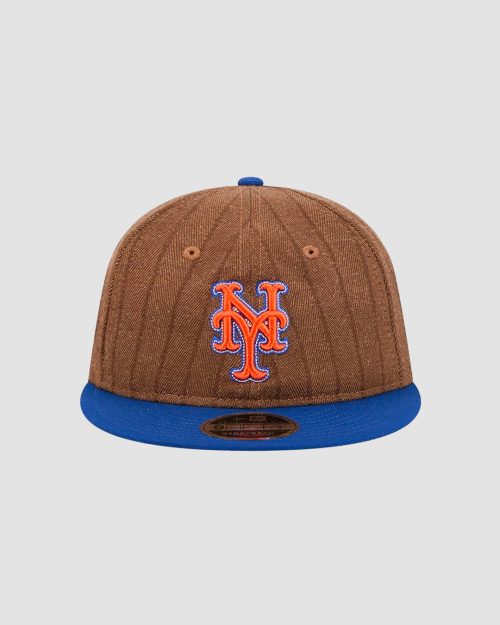 Casquette New Era 9FIFTY Retro Crown Wool Three Looms x MLB New York Mets coloris Pinstripe