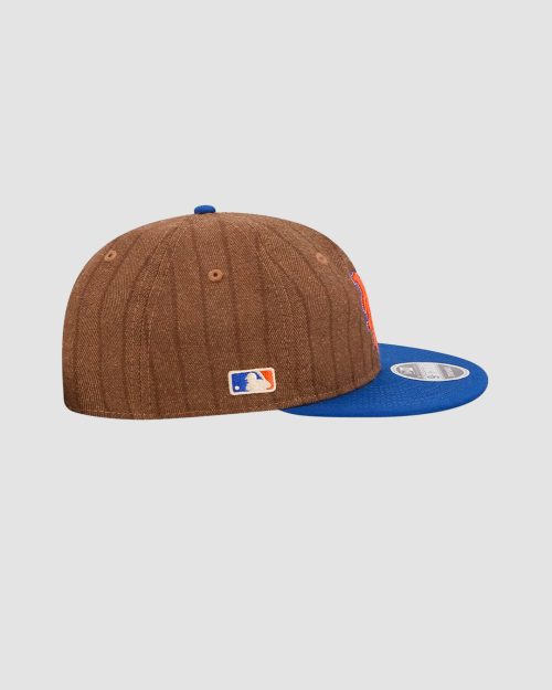 Casquette New Era 9FIFTY Retro Crown Wool Three Looms x MLB New York Mets coloris Pinstripe