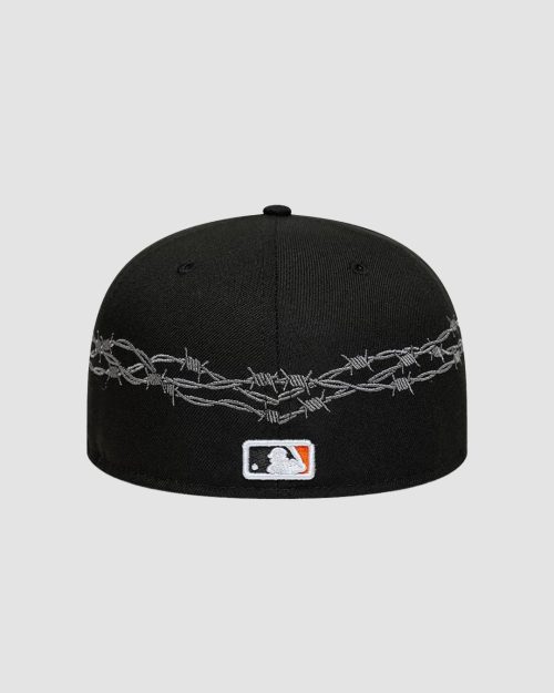 Casquette 59FIFTY Fitted Detroit Tigers MLB Icon Noir avec logo D brodé et motif barbelés