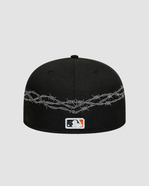 Casquette 59FIFTY Fitted Detroit Tigers MLB Icon Noir avec logo D brodé et motif barbelés