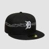 Casquette 59FIFTY Fitted Detroit Tigers MLB Icon Noir avec logo D brodé et motif barbelés
