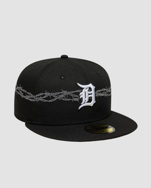 Casquette 59FIFTY Fitted Detroit Tigers MLB Icon Noir avec logo D brodé et motif barbelés