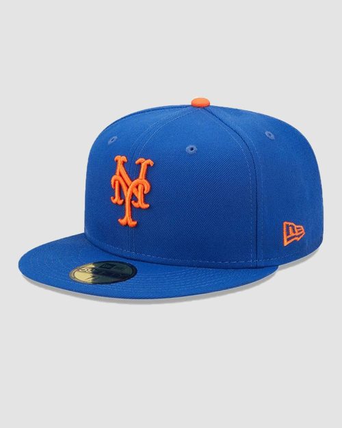 Casquette New Era 59FIFTY New York Mets ajustée bleu roi, vue arrière avec logo MLB