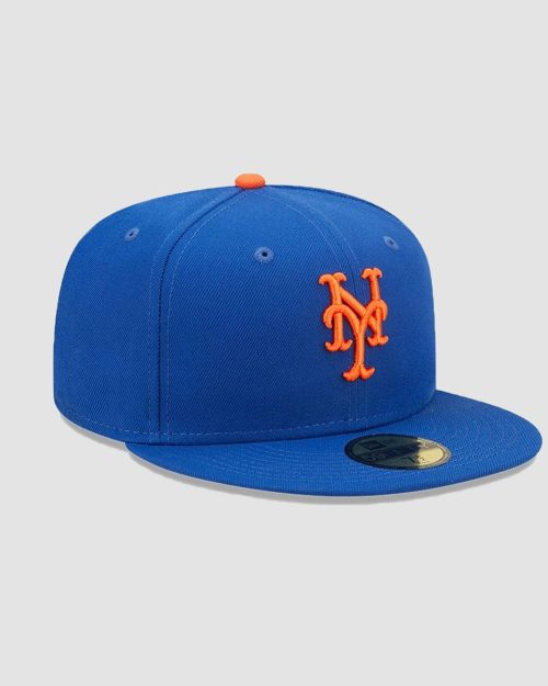 Casquette New Era 59FIFTY New York Mets ajustée bleu roi, vue arrière avec logo MLB