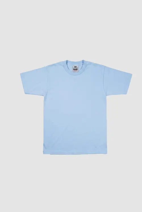 T-shirt manches courtes ProClub bleu ciel, coupe classique, coton uni