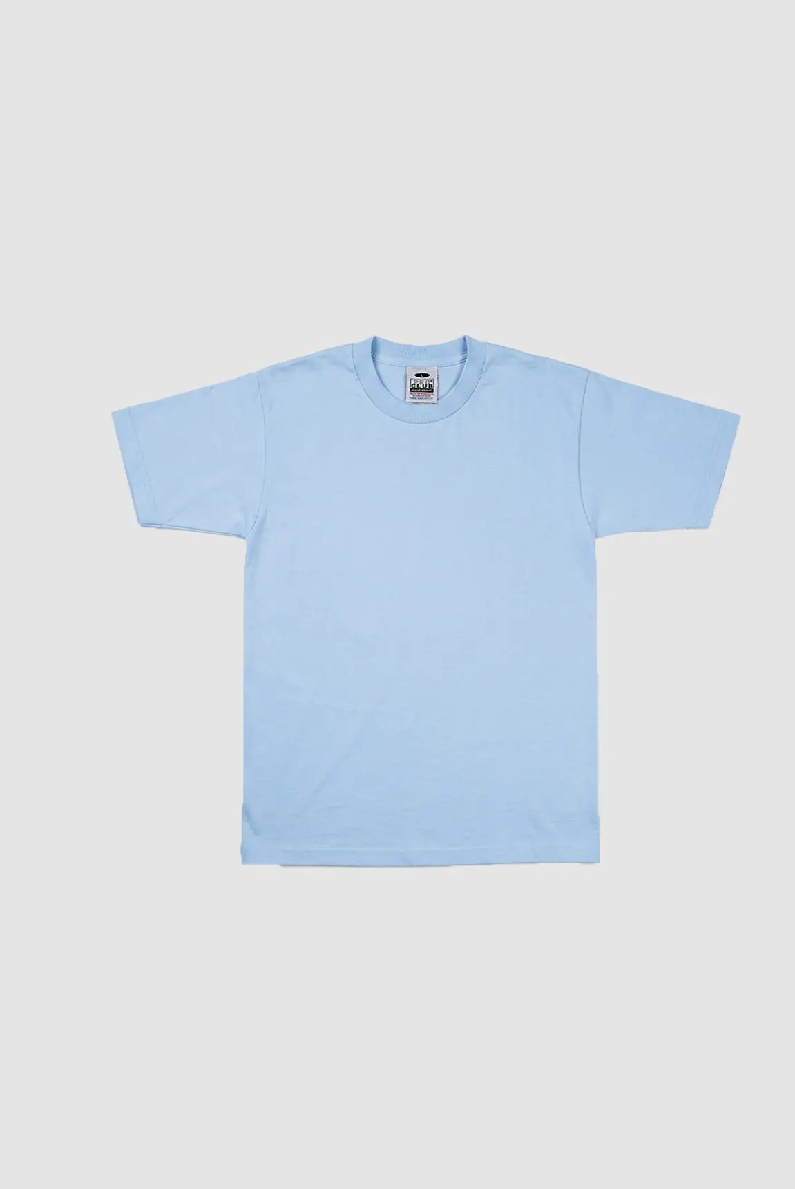 T-shirt manches courtes ProClub bleu ciel, coupe classique, coton uni