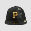 Casquette New Era 59FIFTY Fitted Pittsburgh Pirates MLB noir et doré, vue de face