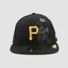 Casquette New Era 59FIFTY Fitted Pittsburgh Pirates MLB noir et doré, vue de face
