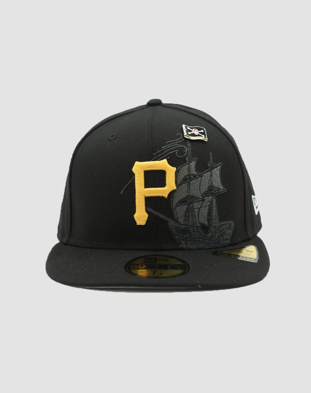 Casquette New Era 59FIFTY Fitted Pittsburgh Pirates MLB noir et doré, vue de face