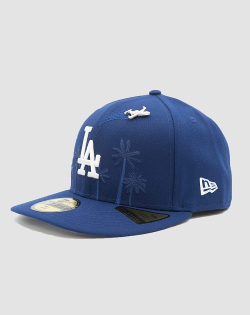 Casquette New Era 59FIFTY Fitted Los Angeles Dodgers MLB bleu avec broderie palmier